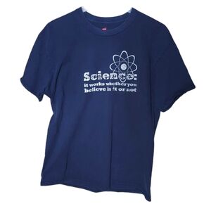 Navy Blue Cotton Novelty T-shirt for Science Nerds and Teachers men's XL